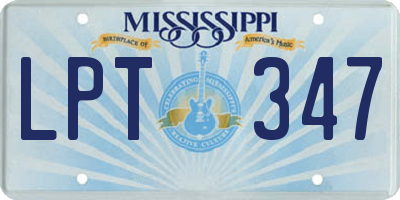 MS license plate LPT347