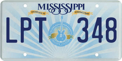MS license plate LPT348