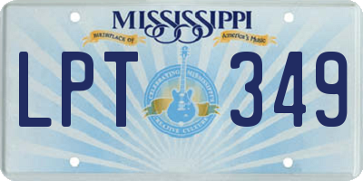 MS license plate LPT349
