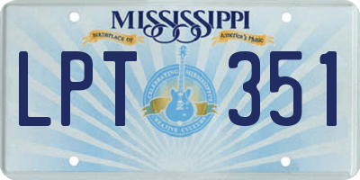 MS license plate LPT351