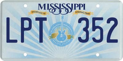 MS license plate LPT352