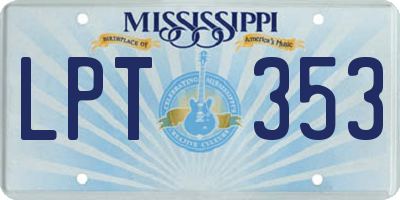 MS license plate LPT353