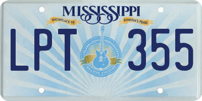 MS license plate LPT355