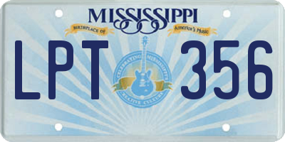 MS license plate LPT356
