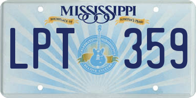 MS license plate LPT359