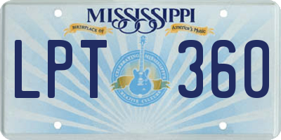 MS license plate LPT360