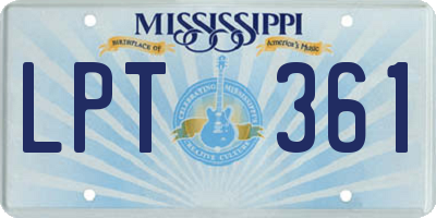 MS license plate LPT361