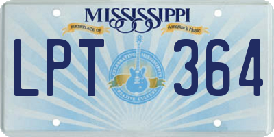 MS license plate LPT364