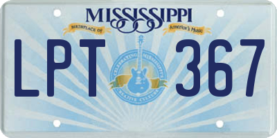 MS license plate LPT367