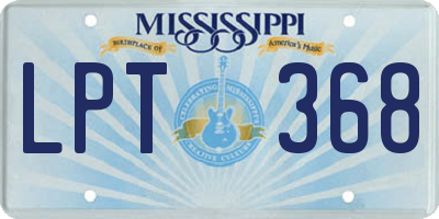 MS license plate LPT368