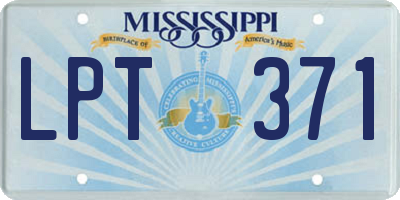 MS license plate LPT371