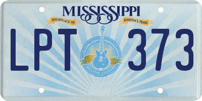 MS license plate LPT373