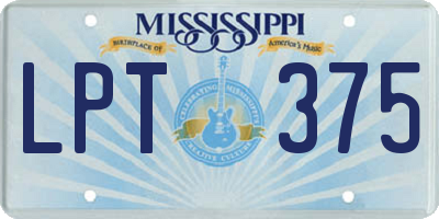 MS license plate LPT375