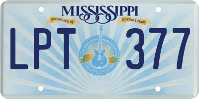 MS license plate LPT377