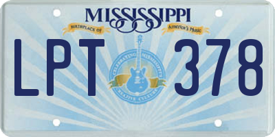 MS license plate LPT378