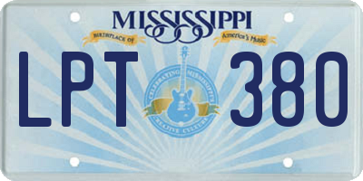 MS license plate LPT380