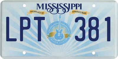 MS license plate LPT381