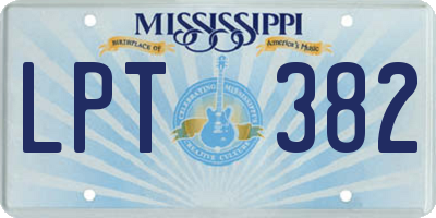MS license plate LPT382