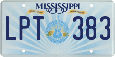 MS license plate LPT383