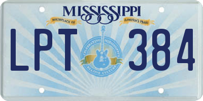 MS license plate LPT384