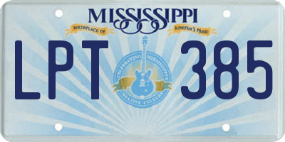 MS license plate LPT385