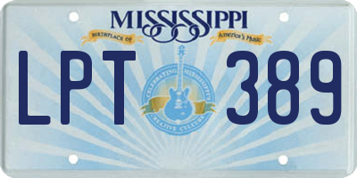 MS license plate LPT389