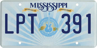 MS license plate LPT391