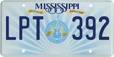 MS license plate LPT392