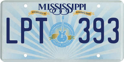 MS license plate LPT393