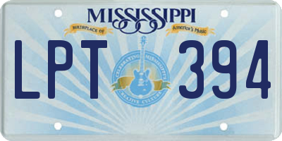 MS license plate LPT394