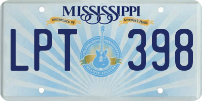 MS license plate LPT398