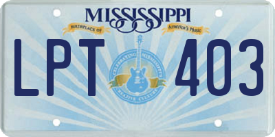 MS license plate LPT403