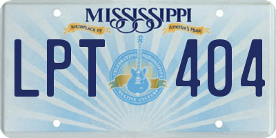 MS license plate LPT404