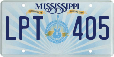 MS license plate LPT405