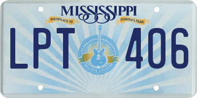 MS license plate LPT406