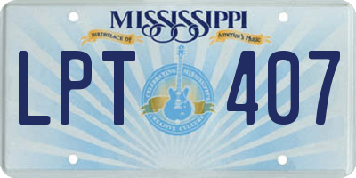 MS license plate LPT407