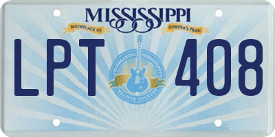 MS license plate LPT408