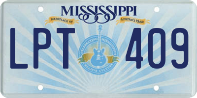 MS license plate LPT409