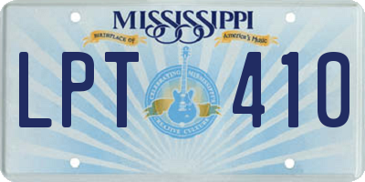 MS license plate LPT410