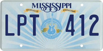 MS license plate LPT412