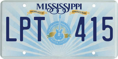 MS license plate LPT415