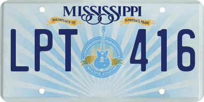MS license plate LPT416