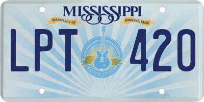 MS license plate LPT420