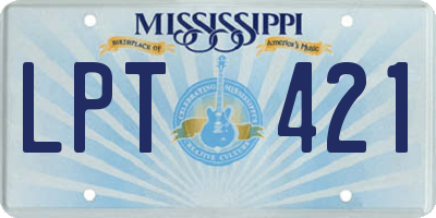 MS license plate LPT421
