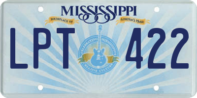 MS license plate LPT422