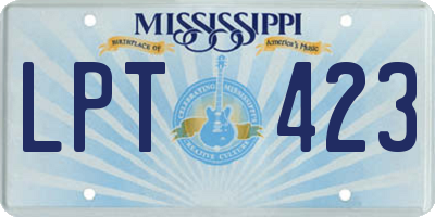 MS license plate LPT423