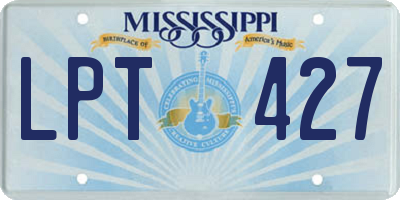 MS license plate LPT427