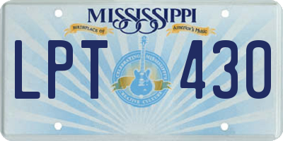 MS license plate LPT430