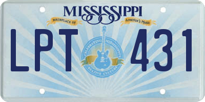 MS license plate LPT431