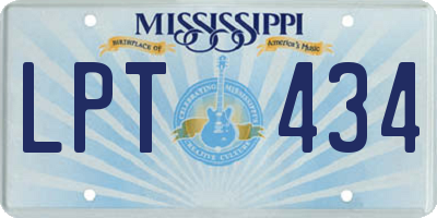 MS license plate LPT434
